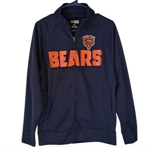NFL Bears Dark Blue Hoodie with Orange Logo